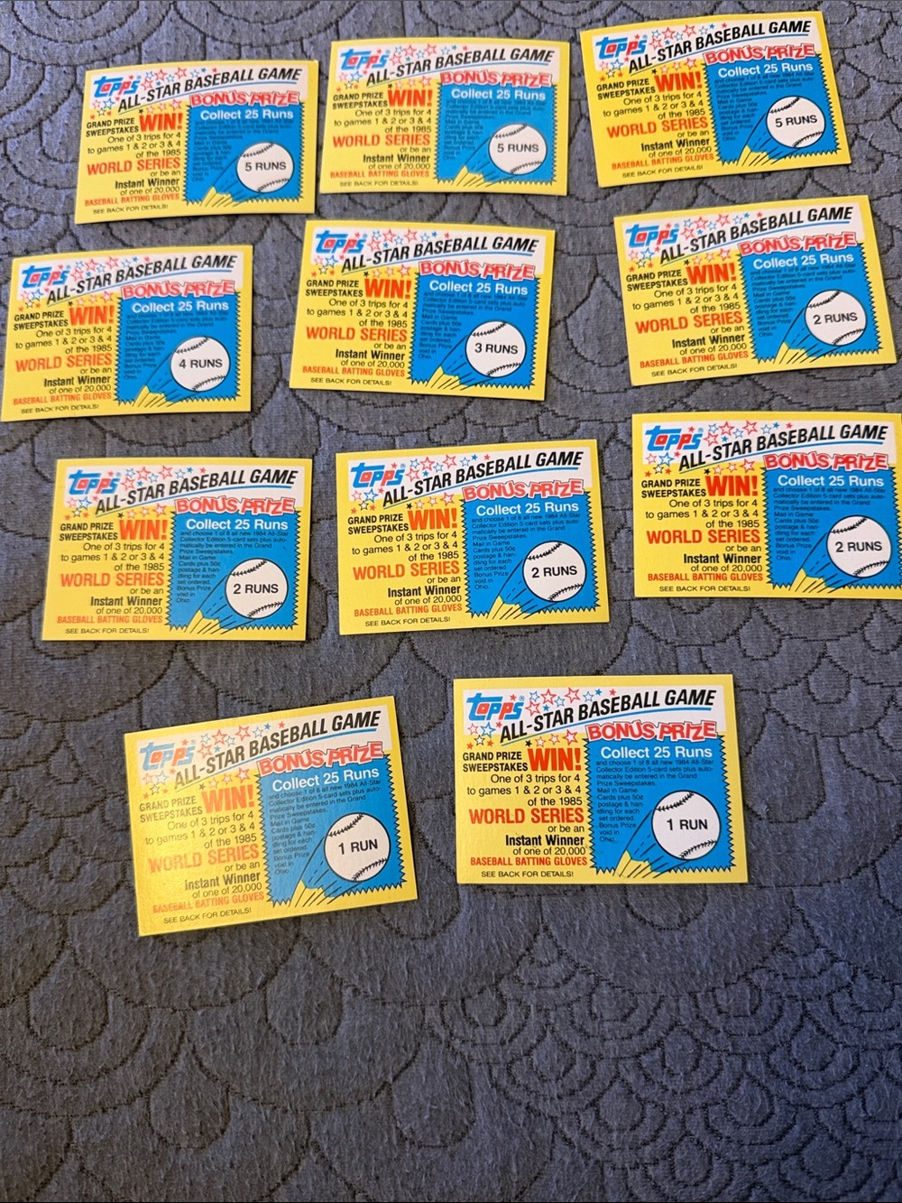 Topps All-Star Baseball Game Tickets - Yellow & Blue Bonus Prize Set